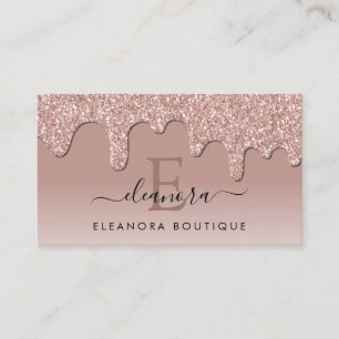 Roze Gouden Glitterdruppels Sieraden Designer Mono Visitekaartje