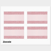 Roze Gouden Glittereffect Voeg Uw Tekst Toe Blanco Rechthoekige Sticker (Vel)