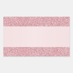 Roze Gouden Glittereffect Voeg Uw Tekst Toe Blanco Rechthoekige Sticker