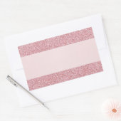 Roze Gouden Glittereffect Voeg Uw Tekst Toe Blanco Rechthoekige Sticker (Envelop)