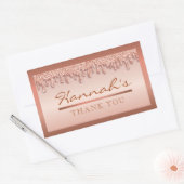 Roze Gouden Glitterende Drip Baby Shower Sticker (Envelop)