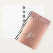 Roze Gouden Glitterende Drips Trendy Jaarlijkse Mo Planner (Display)