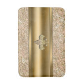 Roze & Gouden Glitterende Fleur de lis Chic Badmat (Voorkant Verticaal)