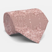 Roze Gouden Glitterende Halsband Stropdas (Opgerold)
