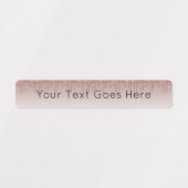 Roze Gouden Glitterende Vloeibare Druppels Labels (Design 1)
