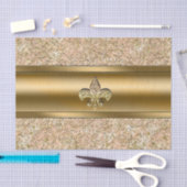 Roze & Gouden Glitterige Fleur de lis Feestje Tissuepapier (Craft)