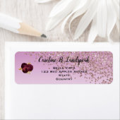 Roze Gouden Glitters, Bourgondiërozen Sweet 16 Etiket (Insitu)