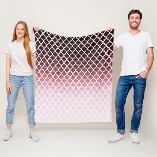 Roze gouden glitters en kant fleece deken (In situ)