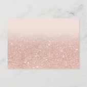 Roze gouden glitters glans blush script receptie informatiekaartje (Achterkant)