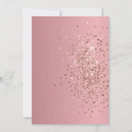 Roze Gouden Glitters Lotto Liefde Bewaar de Datum Save The Date (Achterkant)