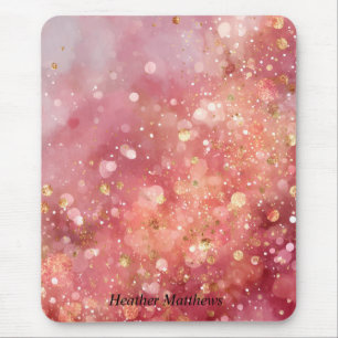 Roze & Gouden Glitters Muismat