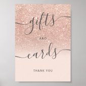 Roze gouden glitters ombre blush bruiloft cadeaus  poster (Voorkant)
