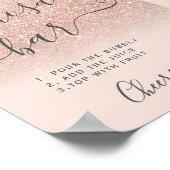 Roze gouden glitters ombre blush mimosa bar poster (Hoek)