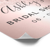 Roze gouden glitters ombre folie bruidsfeest welko poster (Hoek)