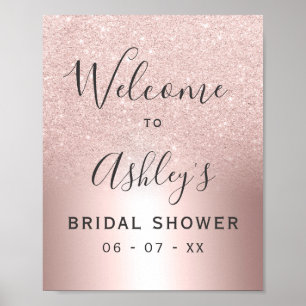 Roze gouden glitters ombre folie bruiloft feest we poster