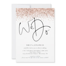 Roze Gouden Glitters We Do QR Bruiloft