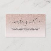 Roze Gouden Glitters Wensput Huwelijk Informatiekaartje (Voorkant)