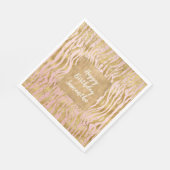 Roze Gouden Glitz Sparkle Zebra Print Servet (Hoek)