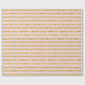 Roze Gouden Glitz Strepen Cadeaupapier (Vlak)