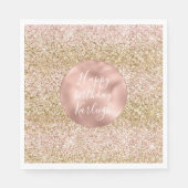Roze Gouden Glitzy Girly Sparkle Glitter Ombre Servet (Voorkant)