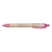Roze Gouden Glitzy Girly Sparkle Glitter Ombre Zwarte Inkt Pen (Bodem)
