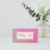 Roze gouden goudsparkle glitter maakt artiest visitekaartje (Staand voorkant)