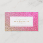 Roze gouden goudsparkle glitter maakt artiest visitekaartje (Achterkant)