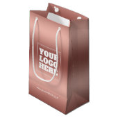 Roze Gouden Gradiënt Zakelijk Bedrijfslogo Klein Cadeauzakje (Voorkant Gekanteld)