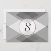 Roze Gouden Grijze Geo Save the Dates Kaart (Achterkant)