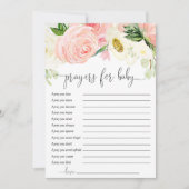 Roze gouden groen bloemengebeden voor Baby Kaart (Voorkant)