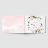 Roze gouden groen bloemenmeisje baby shower gastenboek (Volledig)
