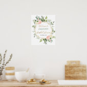 Roze gouden groen bruidsdouche welkomstbord poster (Keuken)