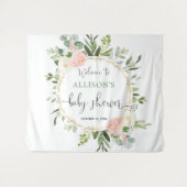 Roze gouden groen meisje baby shower achtergrond b wandkleed (Voorkant (horizontaal))