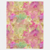 Roze, gouden, groene marmer-inktdeken fleece deken (Voorkant)