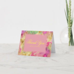 Roze, gouden, groene marmeren inkt uitnodigingen