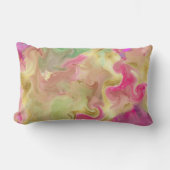 Roze, gouden, groene marmeren inktprint kussen (Voorkant)