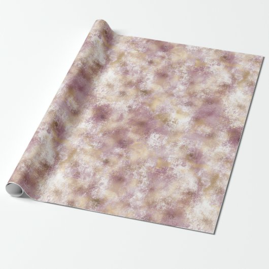 Roze Gouden Grunge Abstract Cadeaupapier (Uitgerold)
