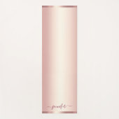 Roze Gouden Handgeschreven Script Gepersonaliseerd Yogamat (Voorkant)