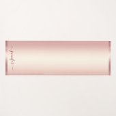 Roze Gouden Handgeschreven Script Gepersonaliseerd Yogamat (Voorkant (horizontaal))
