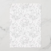 Roze Gouden Handgetekende Bloemige Verjaardags Fol Folie Uitnodiging (Achterkant)