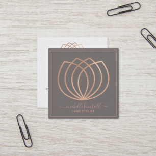 Roze Gouden Handtekening Lotus Bloem Vierkant Za Vierkante Visitekaartje
