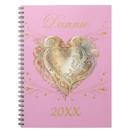  Roze & Gouden Hart Elegant Maatwerk  Notitieboek