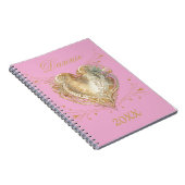  Roze & Gouden Hart Elegante Maatwerk  Notitieboek (Rechterzijde)