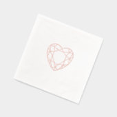 Roze Gouden Hart Folie Cocktailservetjes Folie Servetten (Links)