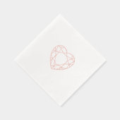 Roze Gouden Hart Folie Cocktailservetjes Folie Servetten (Rechts)