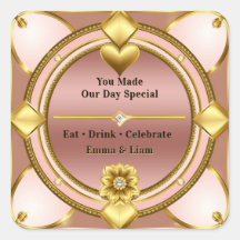 💖 Roze Gouden Hart Koppel Viering 🌸