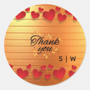 Roze Gouden Hart Trouwsticker Ronde Sticker