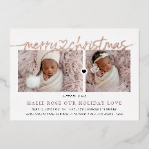 Roze Gouden Hart Verbonden Kerst Foto's