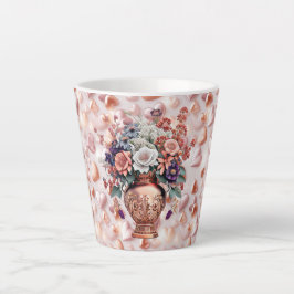 Roze Gouden Harten en Bloemen Kleine Latte Mok
