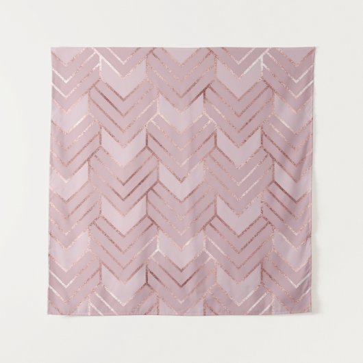 Roze gouden harten glinsterend patroon. wandkleed (Voorkant)